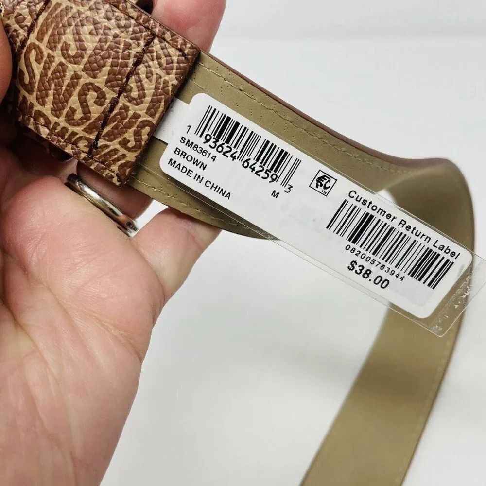 Steve Madden Womens Size‎ Medium Fish-Eye-Logo Waist Belt in Brown $38